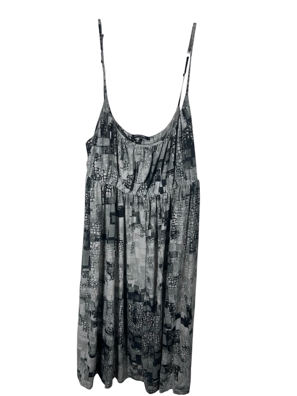 Daisy Fuentes Grey & Patterned Geometric Dress Size 6